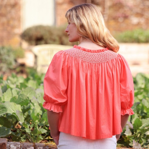Cleopatra Blouse Calypso Stripe with Milk Hand Smocking Edition 42